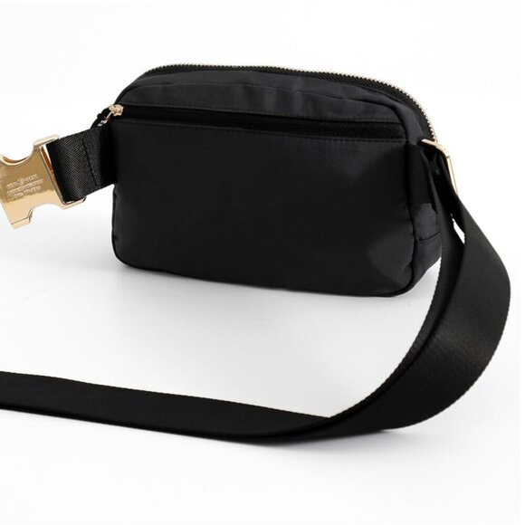 NWT! Plus Size Black Belt Bag Fanny Pack Crossbody Adjustable Strap 40-70" waist - Picture 7 of 16